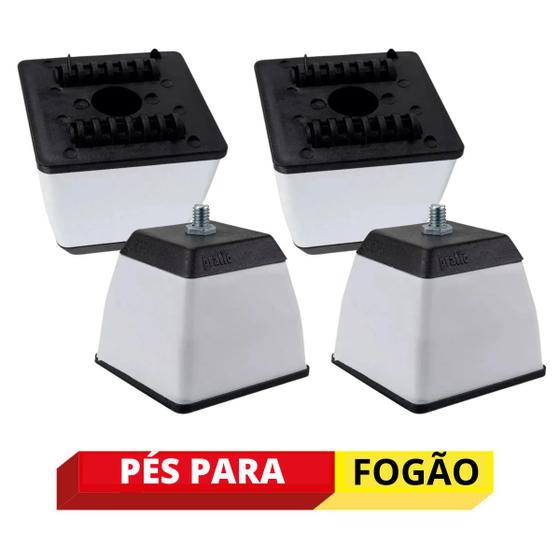 Pés para fogão e geladeira quadrado Pratic Menor preço em Pés para fogão e geladeira quadrado Pratic