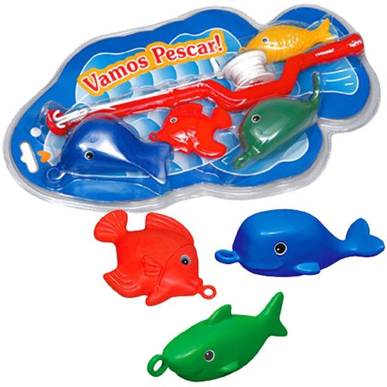 Imagem de Pesca Peixe Com Vara Brinquedo Pescaria Presente Infantil