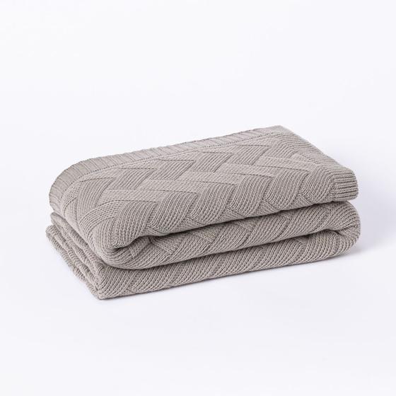 Imagem de Peseira Cama King Trico Manta Sofá 260cmx90cm Cod 1063K2
