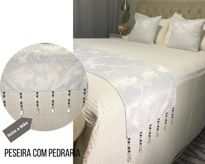 Imagem de Peseira de Pedraria C/ Capas de Almofadas Jacquard tamanho King Size