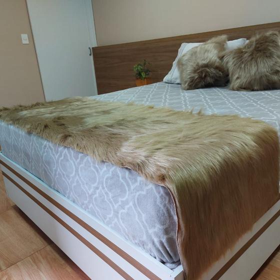 Imagem de Peseira De Pelucia Pêlo Alto Luxo Cama King 2,40x0,70cm