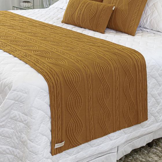 Peseira Manta Sofa Sala Cama Casal Tricot 180x70 Pequim FIVE STAR ...