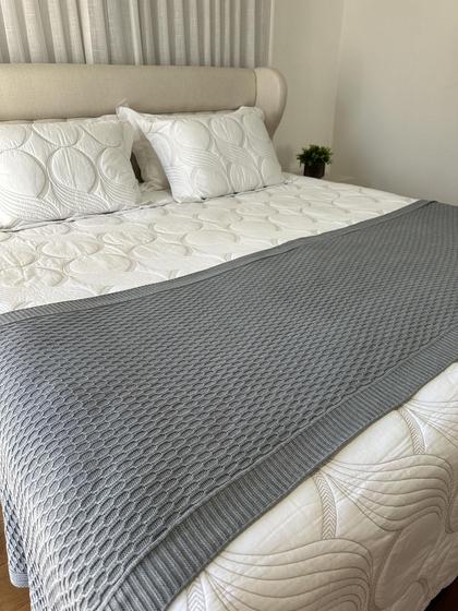 Imagem de Peseira Manta Trico Cama Casal 180x80cm Roma