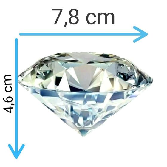 Imagem de Peso de Papel Diamante de Vidro Transparente 7,8-8cm 0,290g