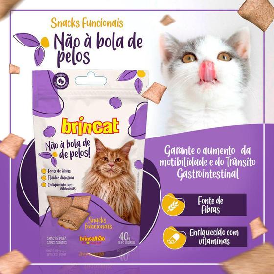 Imagem de Pestisco Para Gatos, Snack FUNCIONAIS 40g Brincat - A Anti Bola de Pelo e Gato Castrado - Brincalhão