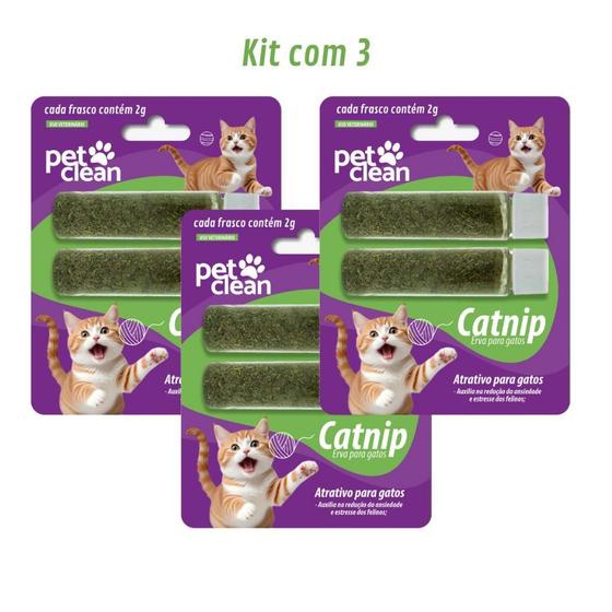 Imagem de Pet Clean Catnip Erva para Gatos Kit com 3 Atrativo para Gatinhos