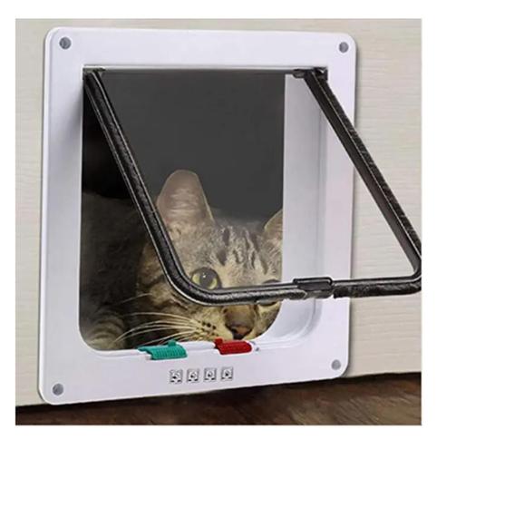 Pet Door 4 way locking Roupas para Cachorro / Gato e Acessórios