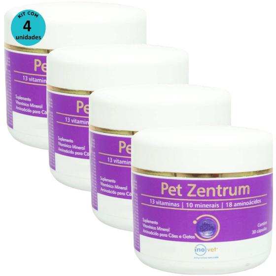 Imagem de Pet Zentrum Suplemento Para Cães e Gatos Com 30 cápsulas Kit Com 4