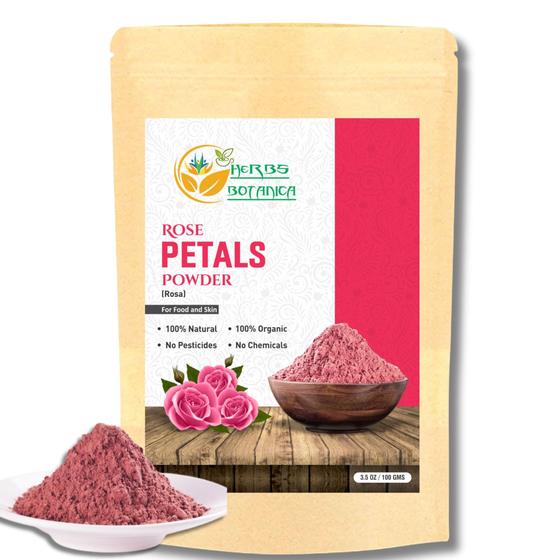 Imagem de Pétala de rosa em pó Herbs Botanica 100g para máscara facial