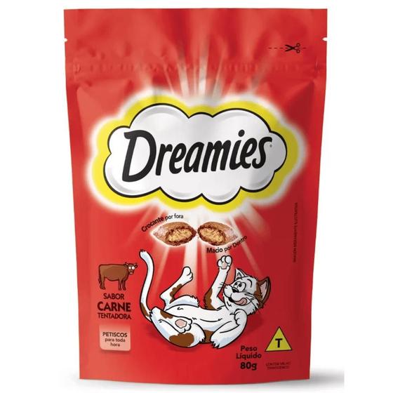 Imagem de Petisco Dreamies Carne Para Gatos Adultos 80gr