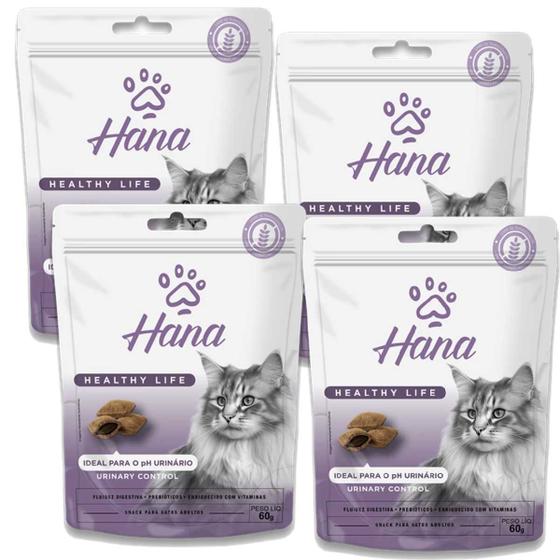 Imagem de Petisco Hana Gato Adulto Controle Urinario 60g kit 4un