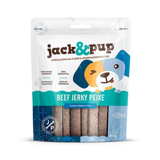 Imagem de Petisco Jack&Pup Beef Jerky Peixe para Cães - 450g