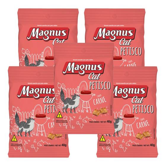 Imagem de Petisco Magnus Cat Carne Frango ou Salmão 40g Gatos Adultos Pastelzinho tipo Nuggets