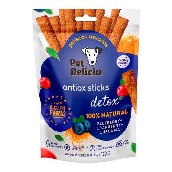 Imagem de Petisco Natural Para Cães Antiox Detox Pet Delícia Blueberry, Cranberry e Cúrcuma 120g