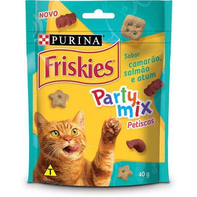 Imagem de Petisco Nestlé Purina Friskies Party Mix Camarão, Salmão e Atum para Gatos Adultos
