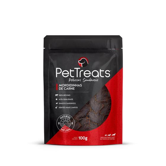 Imagem de Petisco P/ Cães Mordidinhas de Carne Saudável Natural 100g Pettreats