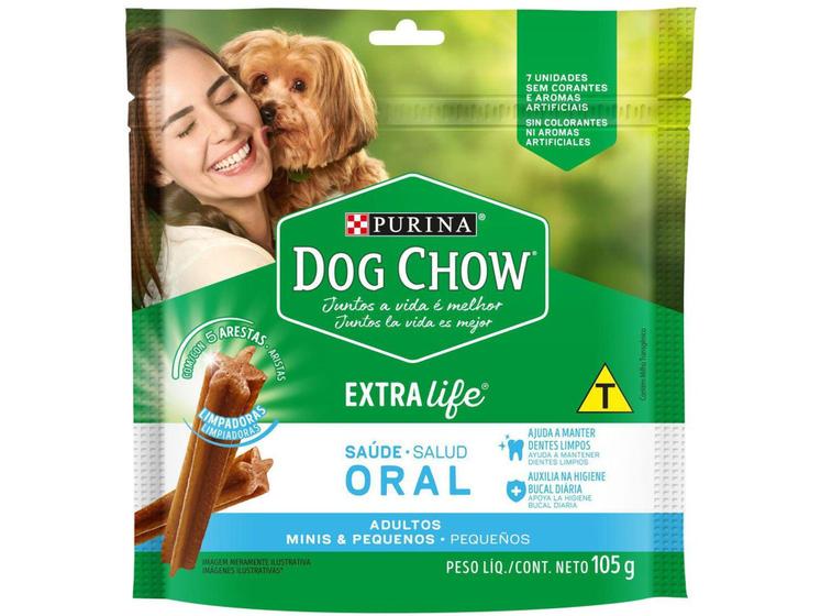 Imagem de Petisco para Cachorro Adulto Dog Chow - ExtraLife Saúde Oral 105g