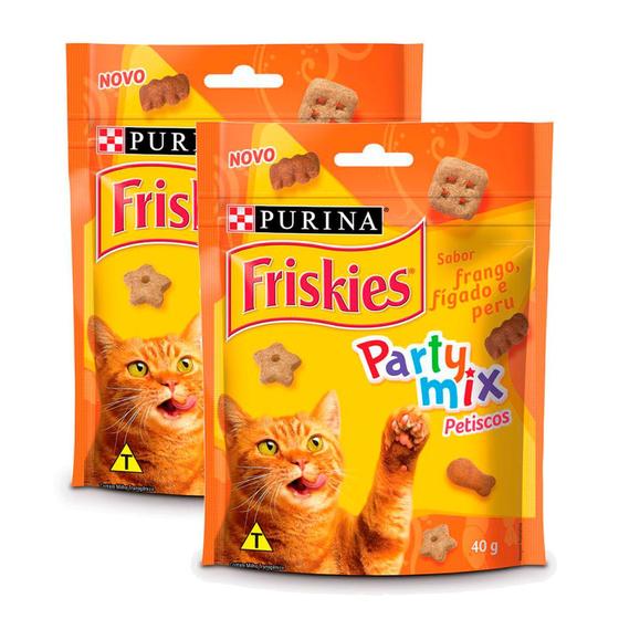 Imagem de Petisco para Gatos Adultos Friskies Party Mix Sabor Frango, Fígado e Peru 40g  8778