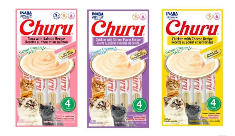 Petisco Para Gatos Kit 3 Unid Churu Sabores Variados 56g/cd Menor preço em Petisco Para Gatos Kit 3 Unid Churu Sabores Variados 56g/cd