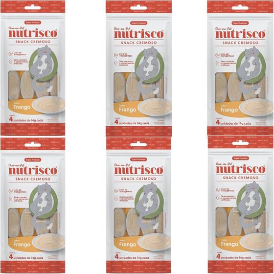 Imagem de Petisco Para Gatos Kit 6 Unidade Nutrisco Sabor Frango 56g