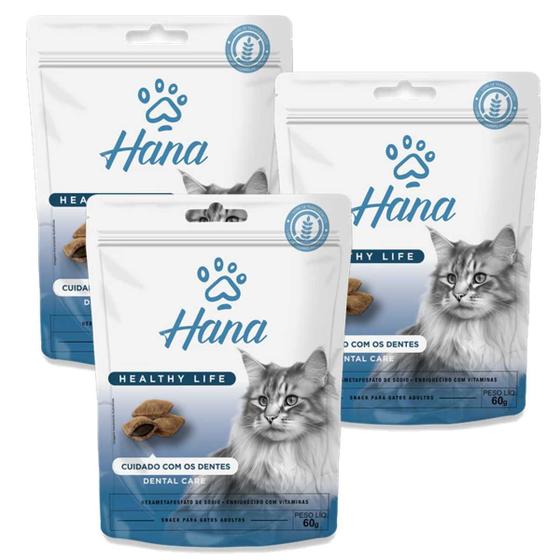 Imagem de Petisco Snack Hana Gato Adulto Dental 60g kit 3un