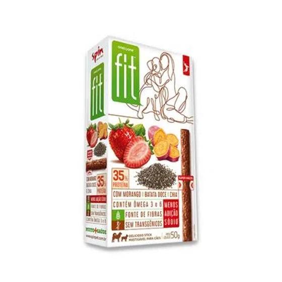 Imagem de Petisco Spin Pet Onebyone Gourmet Fit Stick Morango Batata Doce e Chia 50 g