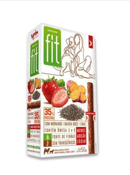 Imagem de Petisco Spin Pet Onebyone Gourmet Fit Stick Morango Batata Doce e Chia 50g