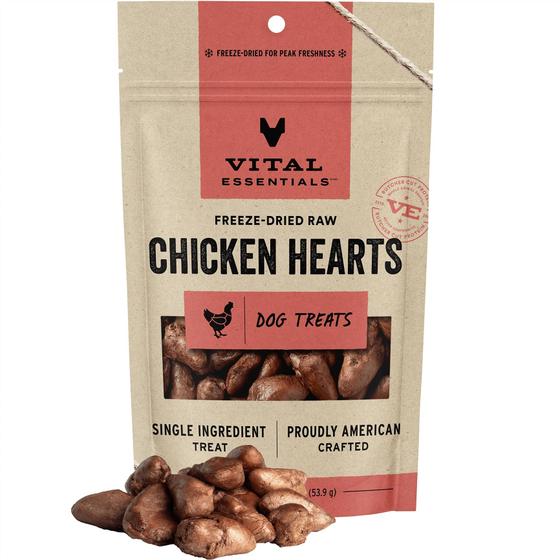 Imagem de Petiscos Naturais Vital Essentials - Corações de Frango Liofilizados (55g)