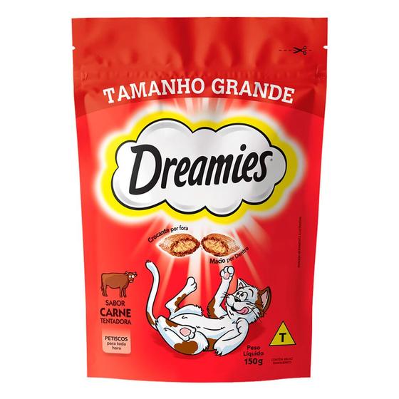 Imagem de Petiscos para Gatos Dreamies Adultos Sabor Carne Tentadora 150g