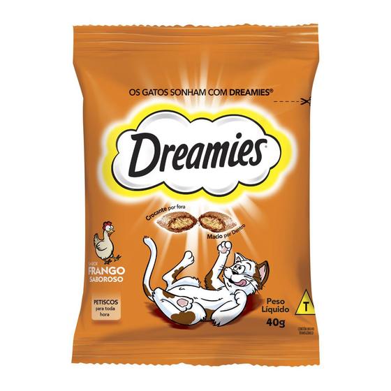 Imagem de Petiscos para Gatos Dreamies Adultos Sabor Frango Saboroso com 40g