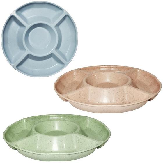 Imagem de Petisqueira Bambu Ecologico Colors Com 5 Divisorias 22,5Cm