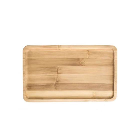 Imagem de Petisqueira Bandeja Retangular De Bambu Multiúso 25x18cm