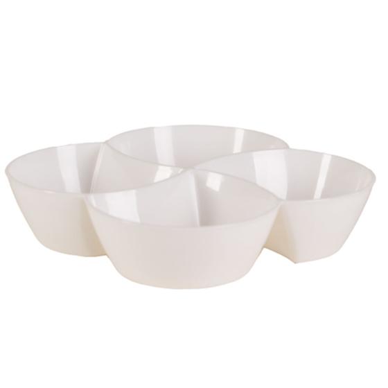 Imagem de Petisqueira Branca Com 4 Divisões LE CHEF 21x21x5Cm