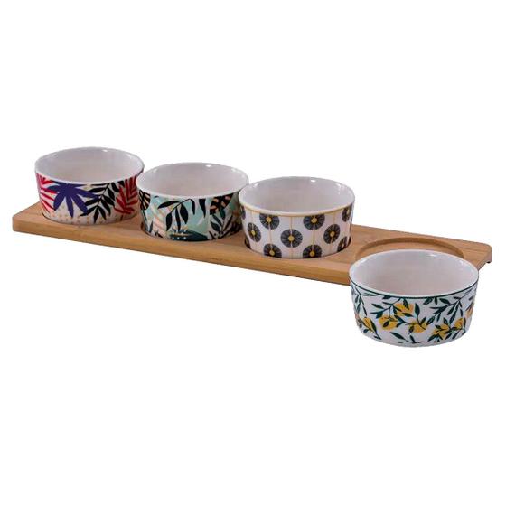 Imagem de Petisqueira Conjunto Com 4 Unidades Com Base De Bambu