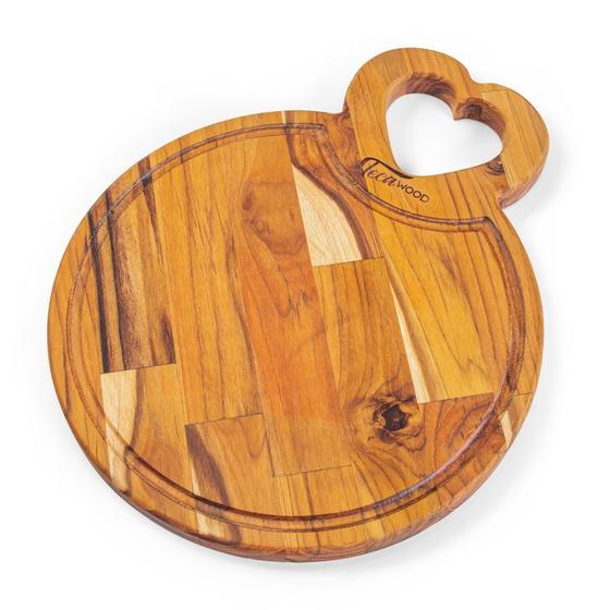 Imagem de Petisqueira Teca Com Alça De Coração 36x29cm Tecawood