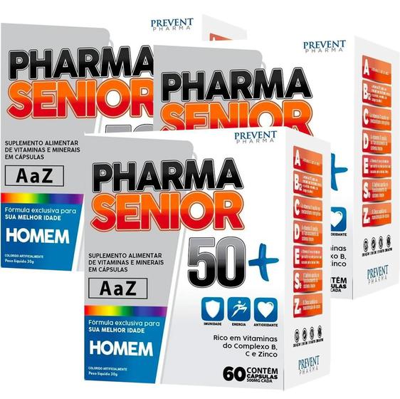 Imagem de Pharma Senior Homem 50+ Imunidade Energia Antioxidante 180 Caps Prevent