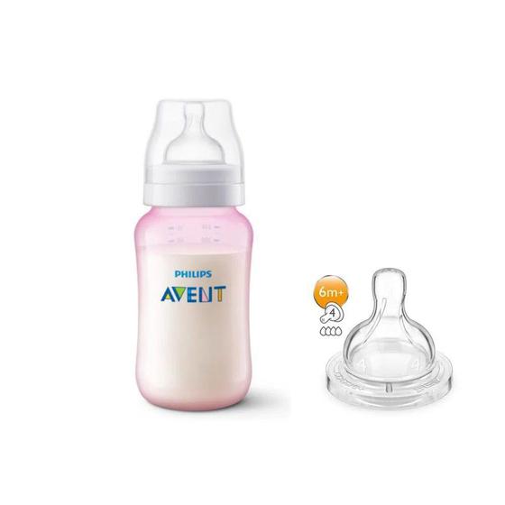 Imagem de Philips Avent Kit Mamadeira Anti-Colic 330ml + Bico 4 Rosa