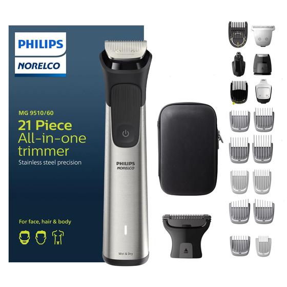 Imagem de Philips Norelco Multigroom 9000 Aparador Barba/Corpo/Nariz