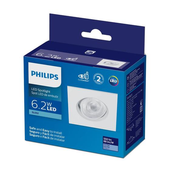 Imagem de Philips Spot Integrado Led de embutir quadrado 6,2W  BR fria 6500K BV