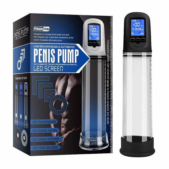 Imagem de Phthalate Penis Pump Bomba Peniana Elétrica Auxilia Ejaculaçao Precoce Melhora Ereção