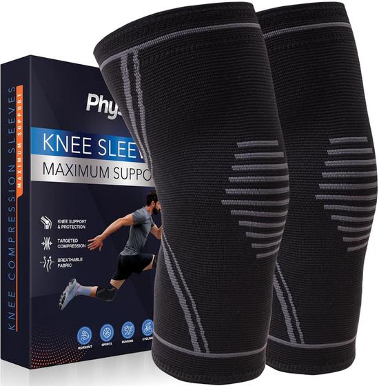 Imagem de Physflex Par Joelheira Compreensão Knee Brace For Pain Tam G