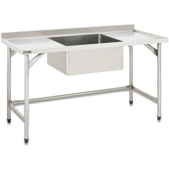 Pia 1,5 m Total Inox AISI 304 com cuba 60 x 50 x 33 cm Fritomaq Menor preço em Pia 1,5 m Total Inox AISI 304 com cuba 60 x 50 x 33 cm Fritomaq