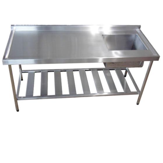 Pia Aço Inox Industrial 130x60x90 cm Cuba Direita Loja da Cozinha Menor preço em Pia Aço Inox Industrial 130x60x90 cm Cuba Direita Loja da Cozinha