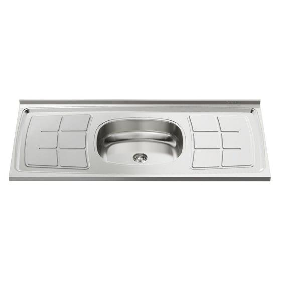 Imagem de Pia de Cozinha com Cuba e Válvula Bali 120cm Aço Inox - Ghel Plus