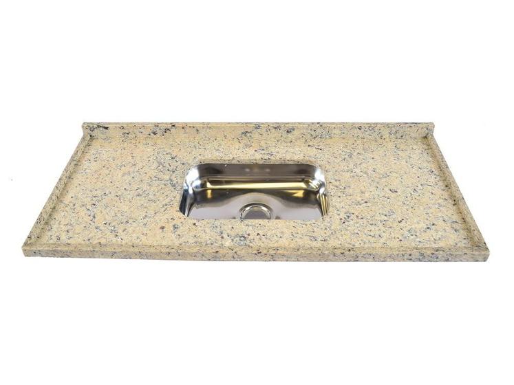 Pia de Granito para Cozinha Levorato Santa Cecília 180x55cm Granito Santa Cecília Menor preço em Pia de Granito para Cozinha Levorato Santa Cecília 180x55cm Granito Santa Cecília