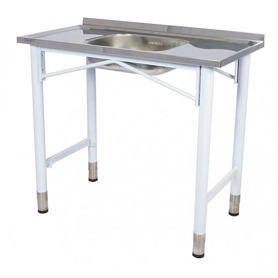 Pia Industrial Benfati Inox 430 120x53cm Pés Pintados Concretada com 1 Cuba 814 Menor preço em Pia Industrial Benfati Inox 430 120x53cm Pés Pintados Concretada com 1 Cuba 814