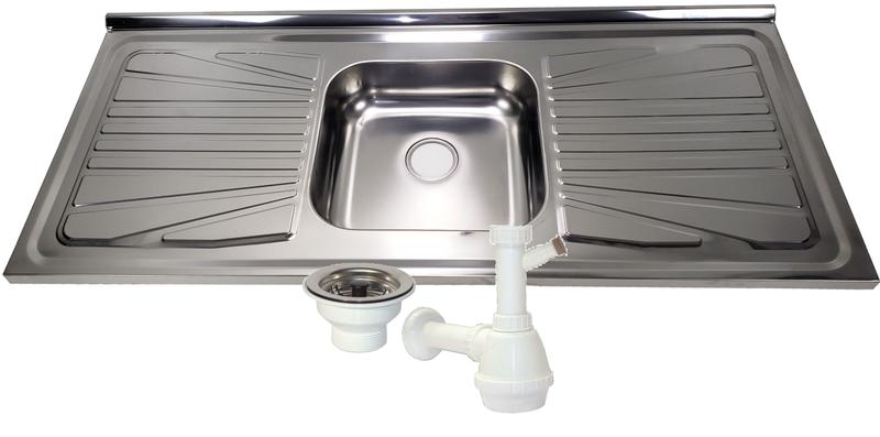 Imagem de Pia Inox Fabrinox PS1200 120x52cm, cuba central, válvula e sifão