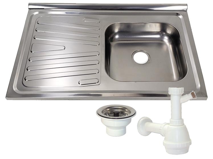 Imagem de Pia Inox Fabrinox PSD800D 80x52cm, cuba direita, válvula e sifão