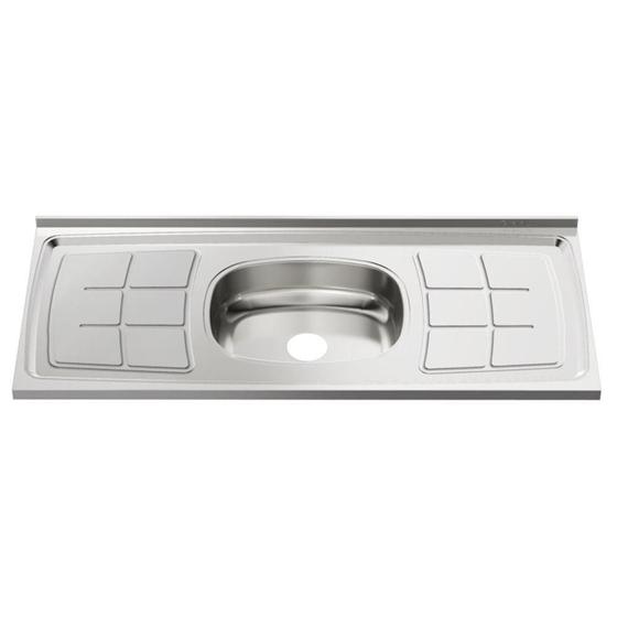 Imagem de Pia Inox Ghel Plus 1600X530X95mm Cuba Central N4 Escorredor Concretada sem Válvula