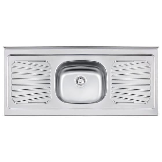 Pia Tramontina 120x52cm New Raggi 40 em Aço Inox Menor preço em Pia Tramontina 120x52cm New Raggi 40 em Aço Inox